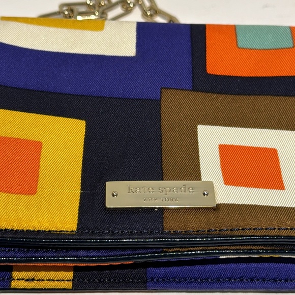 Kate Spade Mod Squad Purse Geometric with Gold Link Chain Strap Crossbody - Picture 8 of 14